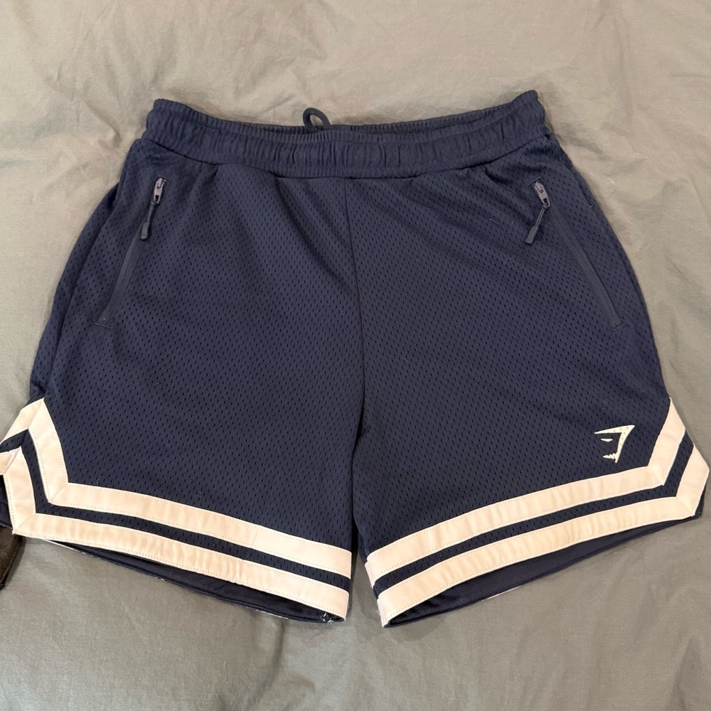 Gymshark Athletic Shorts in Navy with White Accents